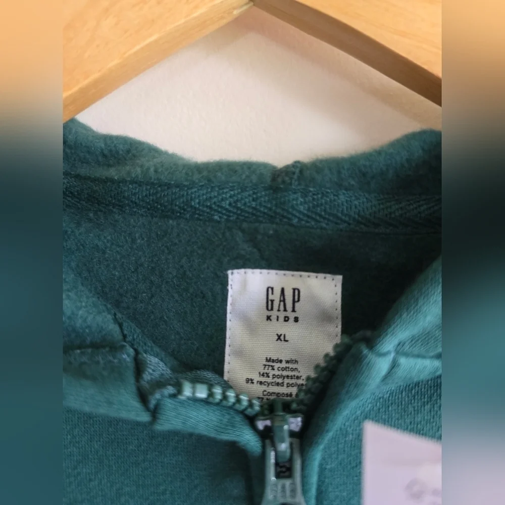 NWT! GAP, Gap Logo Hooded Sweatshirt, Forest Green/Navy, Size XL